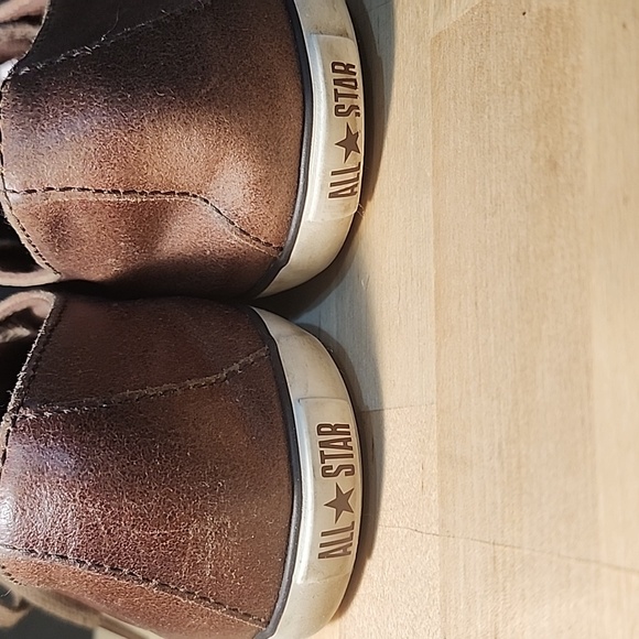 CONVERSE ALL* STAR Women’s Brown Leather Lace-Up Sneakers Shoes Size 7 US - Picture 3 of 9